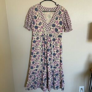 Floral V-Neck Midi Dress